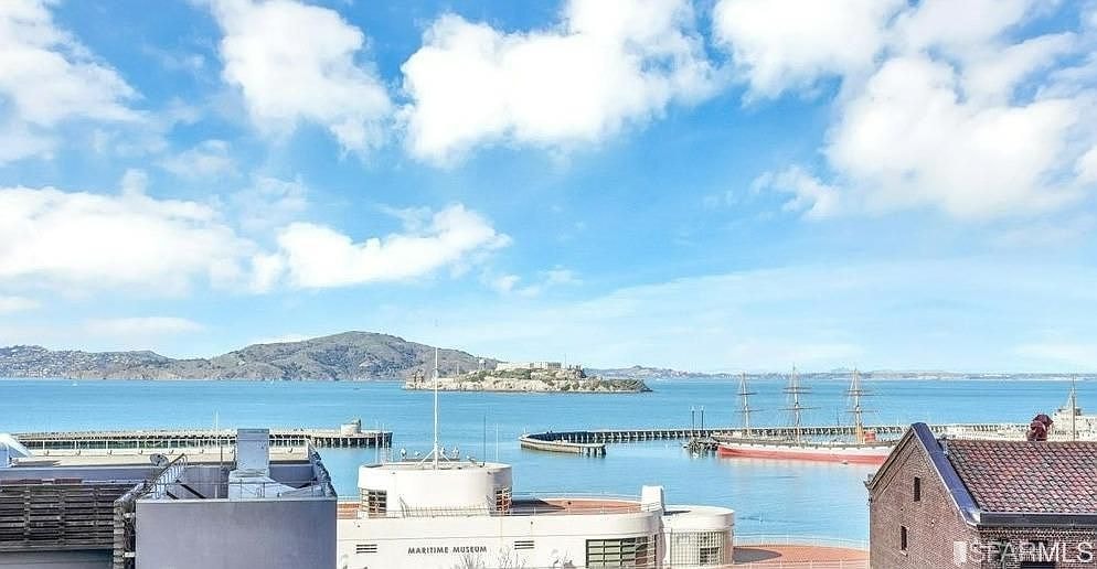 Alcatraz Island centered across the Bay from Residence 301