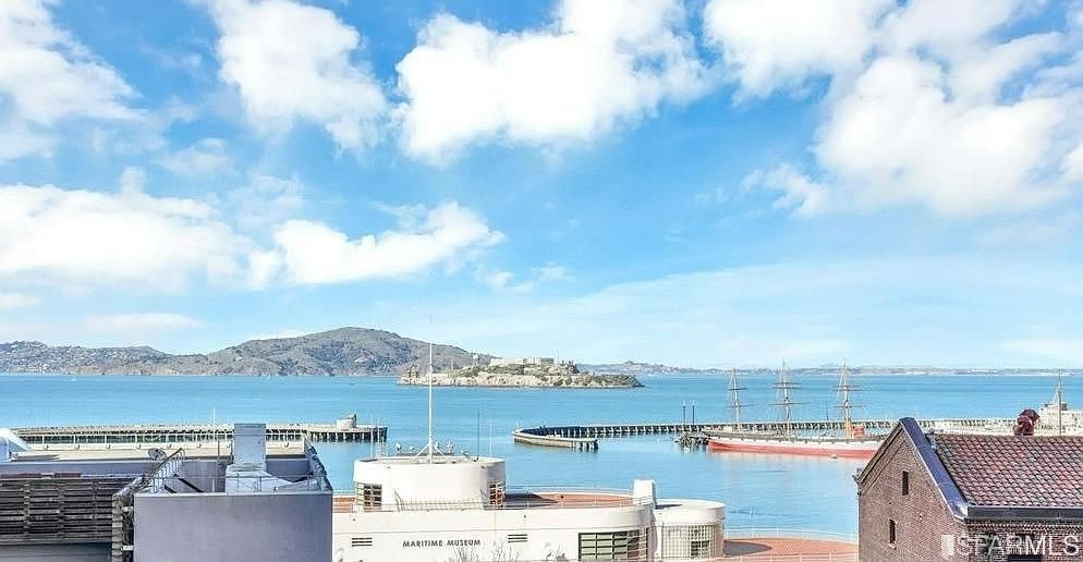 Alcatraz and the Bay from Residence 301, historic listing photograph